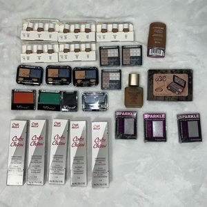 26 Piece makeup lot eyeshadow, foundation, glitter sheets